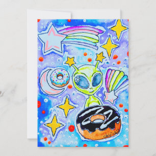 Alien doughnut invitation