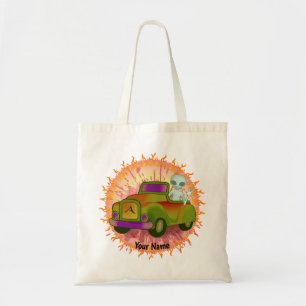 Alien Driving Car Tote Bag
