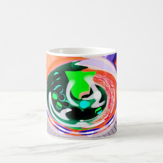 Alien earth planet funky art coffee mug (Center)