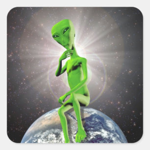Alien & Earth Sticker