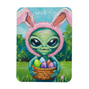 Alien Easter Bunny Magnet