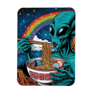 Alien Eating Noodles Magnet