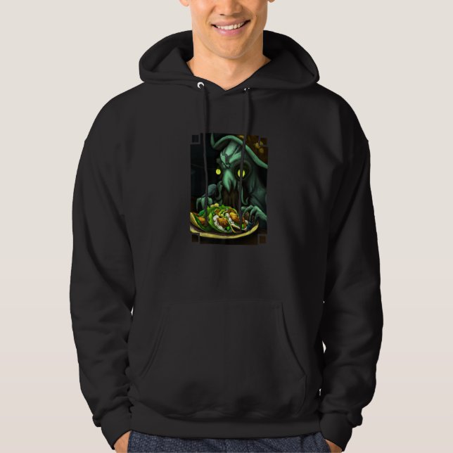 Alien Eating Tacos Extraterrestrial Taco Hoodie (Front)
