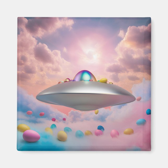 Alien Egg Delivery: Funny Easter Fantasy Magnet (Front)