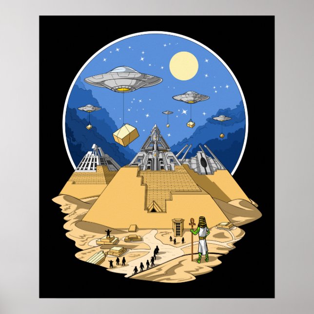 Alien Egyptian Pyramids Poster (Front)
