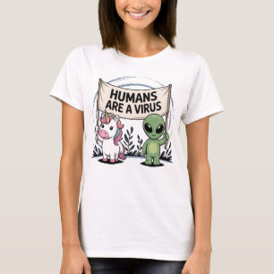 Alien Einhorn Satire T-Shirt