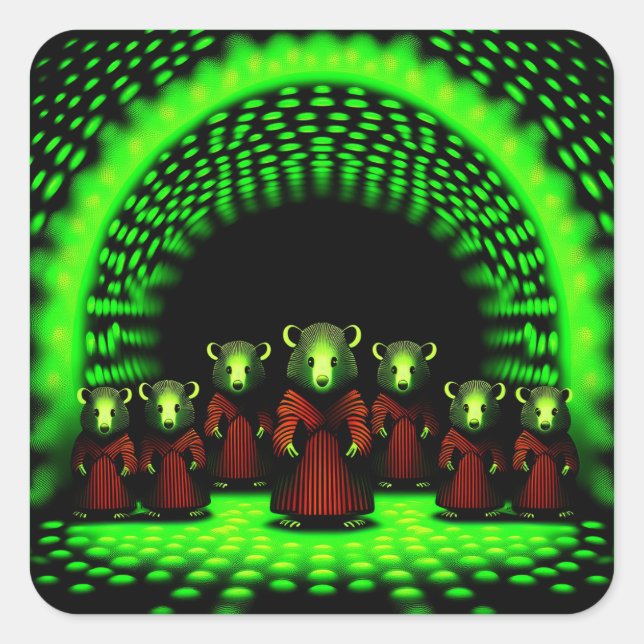Alien Emissary's Coming Through Portal  Square Sticker (Front)