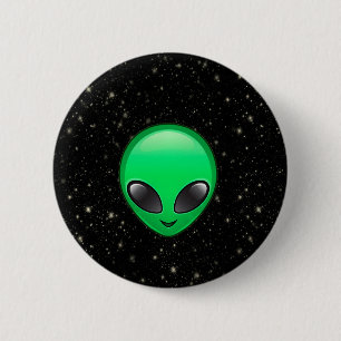 alien emojis 6 cm round badge