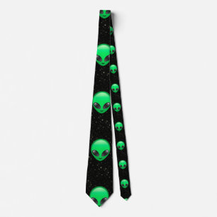 alien emojis mens neck tie