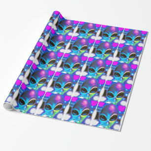 Alien encounter wrapping paper