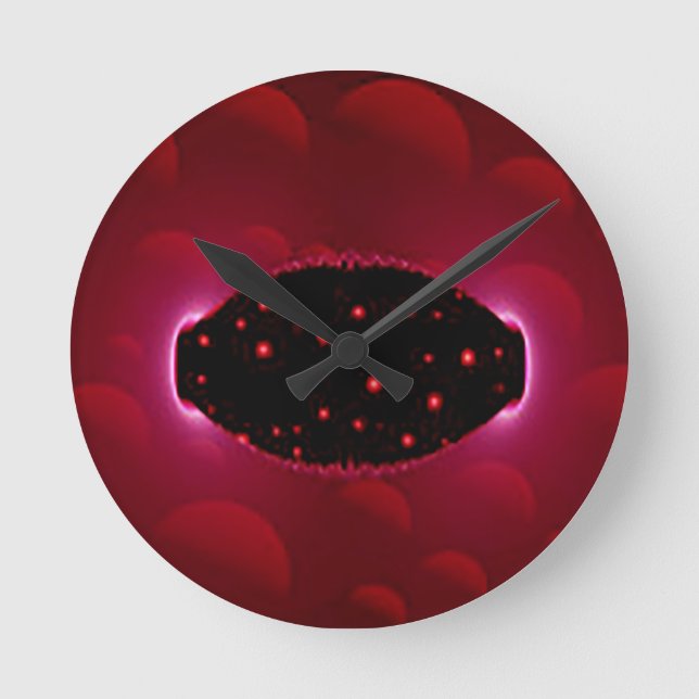 Alien Energy Source With Background Spheres Round Clock (Front)