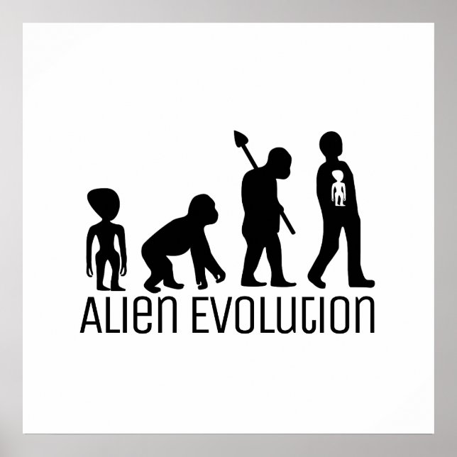 Alien Evolution, Extraterrestrial Alien Poster (Front)