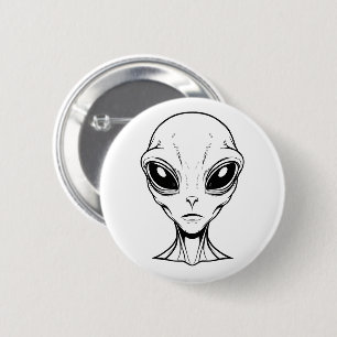 Alien Face  6 Cm Round Badge