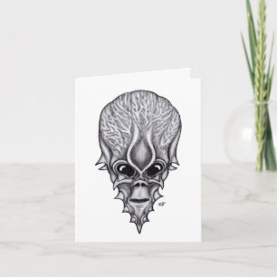 Alien Face , African Skull Facial Reconstruction Card
