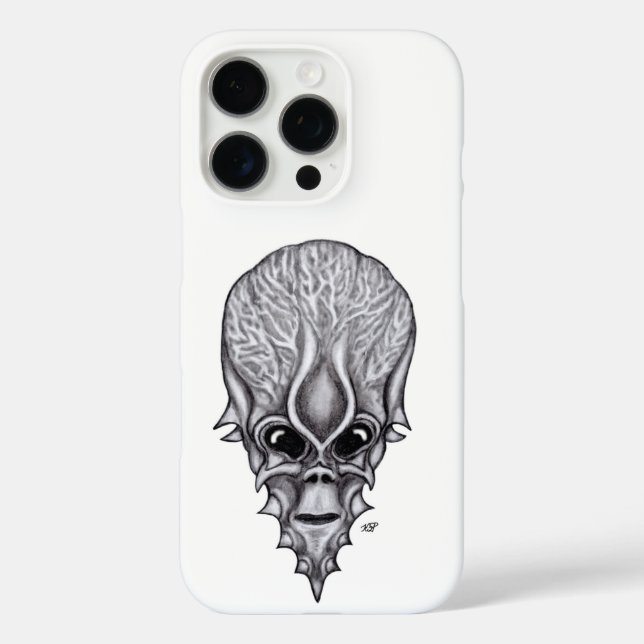 Alien Face , African Skull Facial Reconstruction Case-Mate iPhone Case (Back)