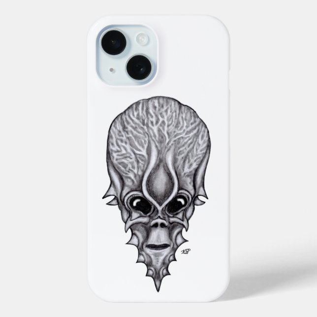 Alien Face , African Skull Facial Reconstruction Case-Mate iPhone Case (Back)