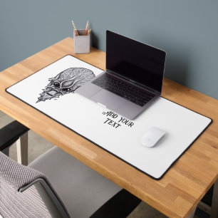 Alien Face , African Skull Facial Reconstruction Desk Mat