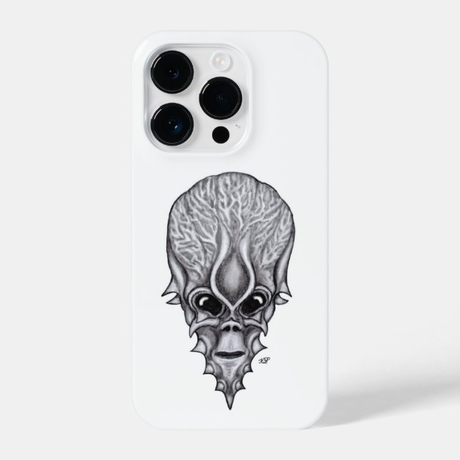 Alien Face , African Skull Facial Reconstruction iPhone Case (Back)