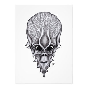 Alien Face , African Skull Facial Reconstruction Photo Print