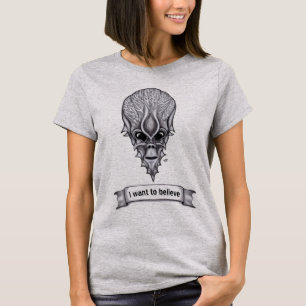 Alien Face , African Skull Facial Reconstruction T-Shirt