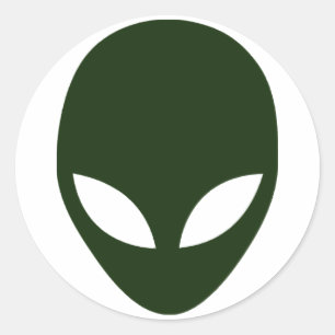 Alien Face Classic Round Sticker