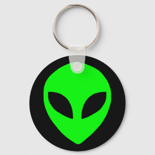 alien face green key ring