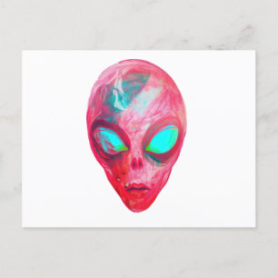 Alien face mask  postcard