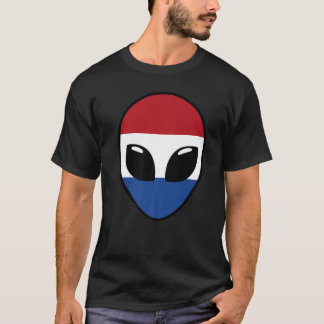 Alien Face Netherlands Holland Dutch Flag T-Shirt