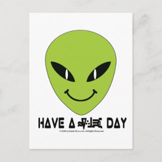 Alien Face Postcard