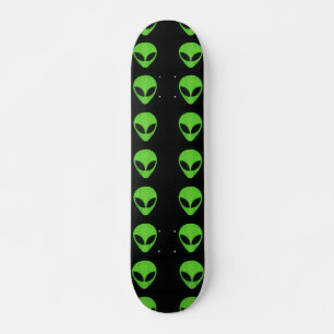 Alien Faces- Green Skateboard