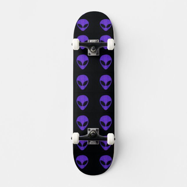 Alien Faces- Purple Skateboard (Front)