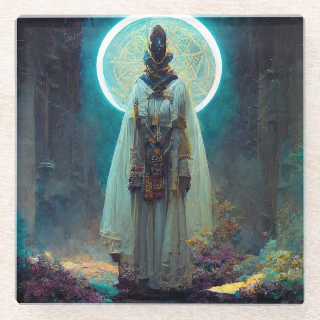 Alien Fae 2 Fantasy Sci-Fi Glass Coaster (Front)