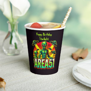 Alien Figures Emerge Near Area 51 Paper Cups