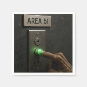 Alien Finger on an Area 51 Elevator Button Napkin