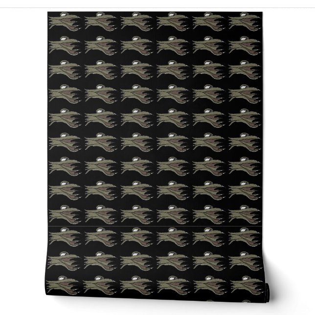 Alien fish hand drawn illustration pattern  wallpaper (Unrolling)