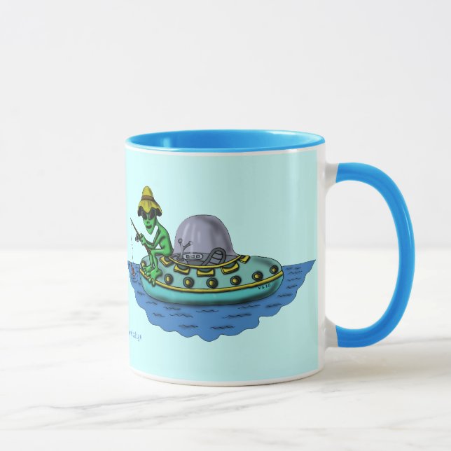 Alien fishermen funny mug design (Right)