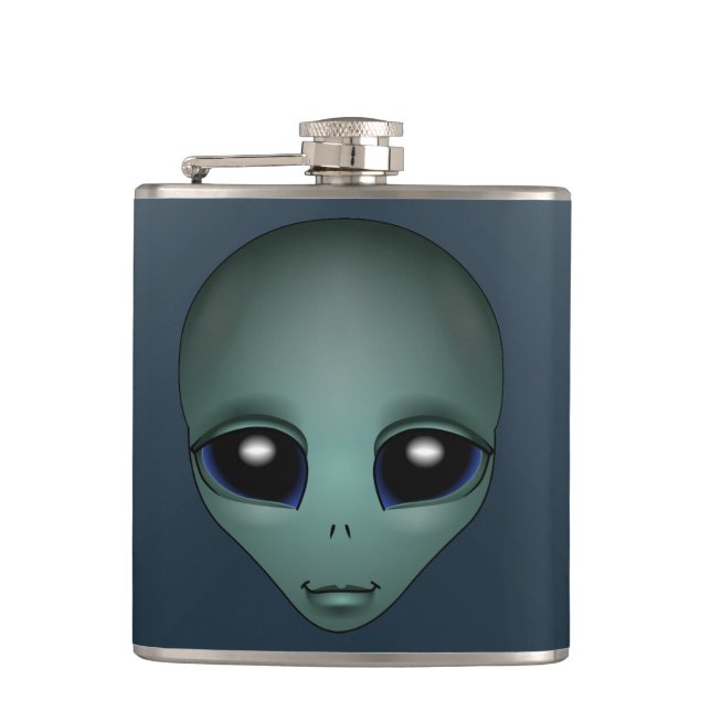 Alien Flask Alien Grey Drink Flasks Personalise (Front)
