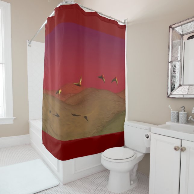 Alien Flight Shower Curtain (In Situ)