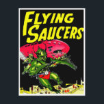 Alien Flying Saucers Vintage Comic Book Art Postcard<br><div class="desc">Alien Flying Saucers Vintage Comic Book Art Vintage Science Fiction, Horror, and Fantasy Illustration Art. Fantastic collection of retro comic book art available on t-shirts, hats, fridge magnets, pins, buttons, aprons, greeting cards, postcards, bags, covers, dartboards, towels, decorator jars, mugs, water bottles, and many more exciting gift ideas. U.F.O. Aliens...</div>