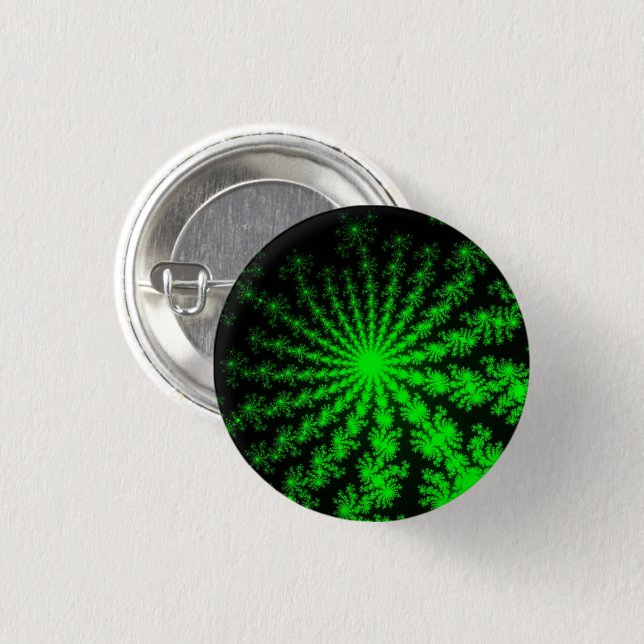 Alien Fractal Burst 3 Cm Round Badge (Front & Back)