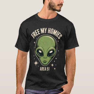Alien Free My Homies Area 51 Funny UFO Boys Kids M T-Shirt