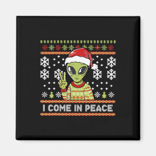 Alien Funny Christmas I Come In Peace Magnet