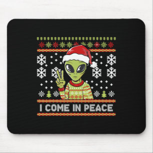 Alien Funny Christmas I Come In Peace  Mouse Mat
