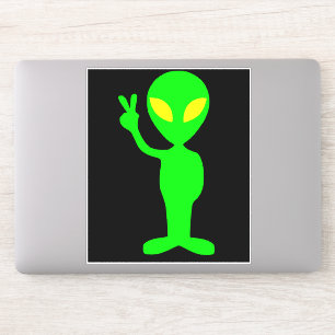 ALIEN FUNNY LITTLE GREEN MAN CAR DECAL STICKER