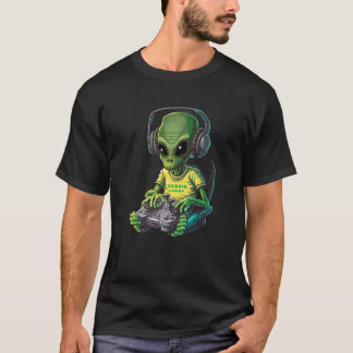 Alien Gamer Video Games Boys Kids Teens Gaming Gra T-Shirt