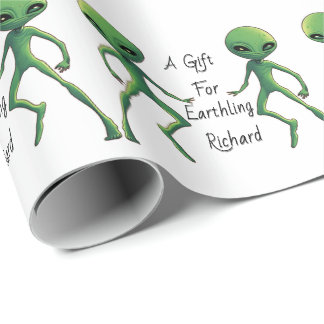 Alien Gift Wrap. Personalise with recipients name Wrapping Paper