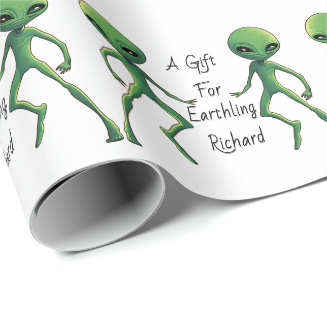 Alien Gift Wrap. Personalise with recipients name Wrapping Paper (Roll Corner)