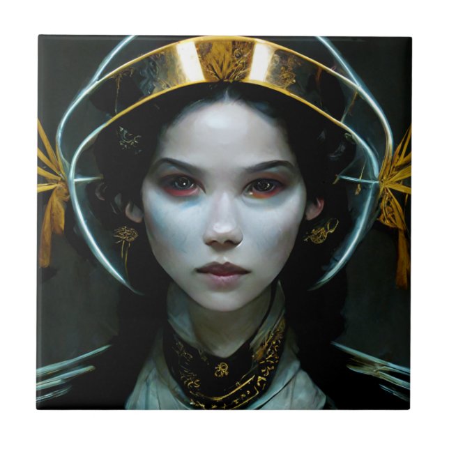 Alien Girl 2 Science Fiction Tile (Front)