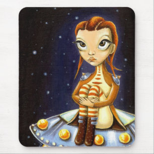 Alien girl mouse mat