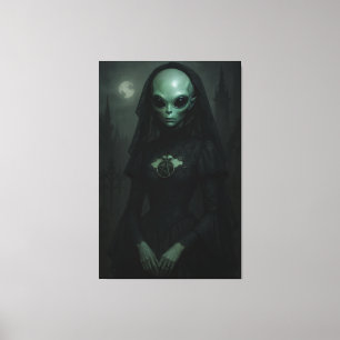Alien Gothic Priestess of the Moon Canvas Print